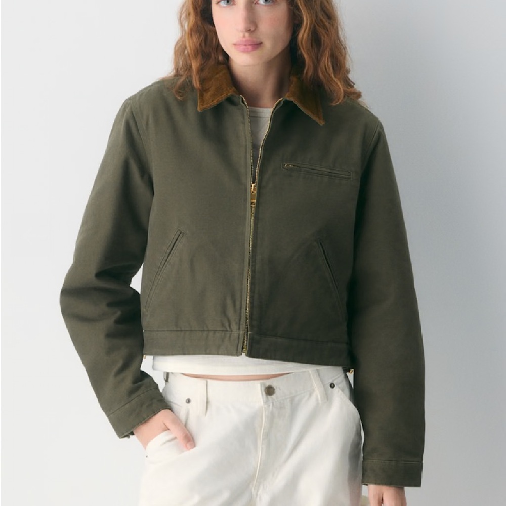 EUC - Aritzia Barkley Jacket - size M - colour dark olive/brown colour